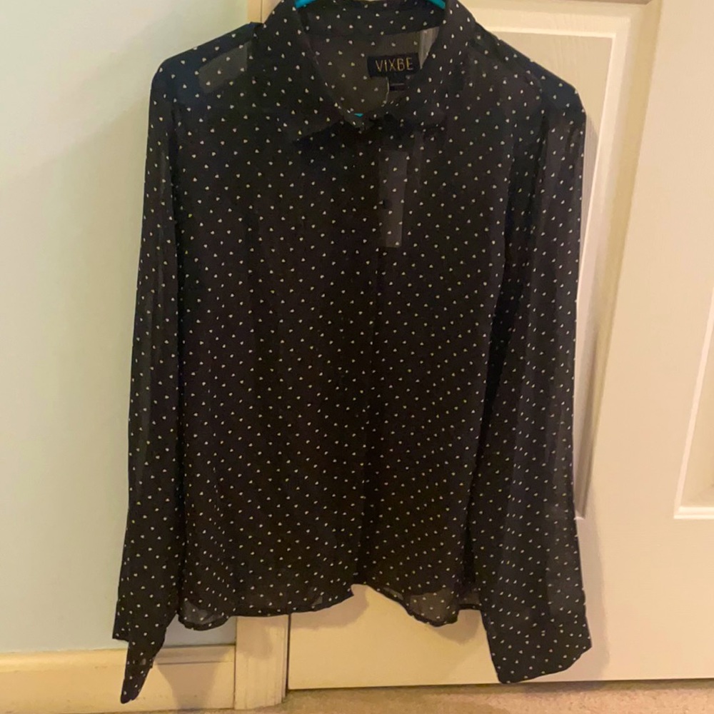 Sheer black blouse